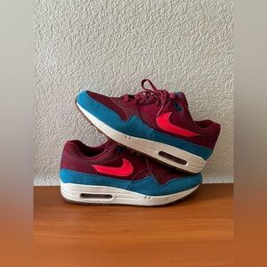 Nike Air Max 1 AH8145-601 Team Red Orbit Green Abyss Burgundy Teal Size 12